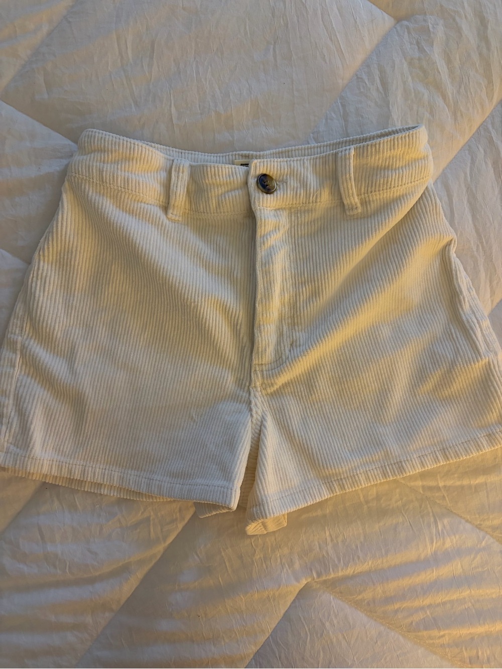 Billabong White Corduroy Shorts